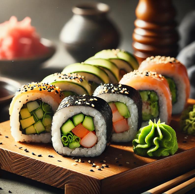 Maki gerolltes Sushi