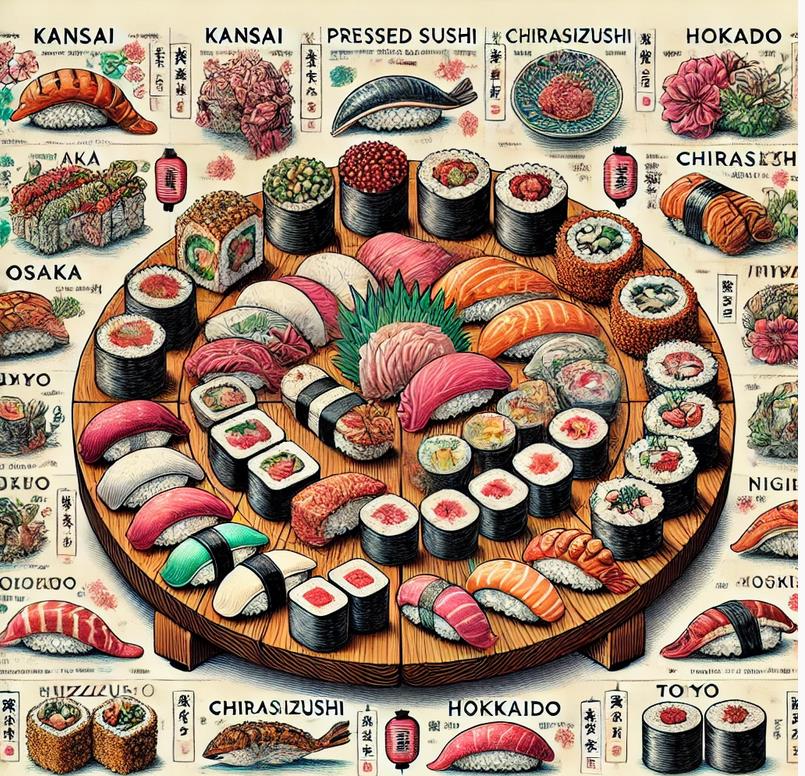 Regionale Sushi-Variationen in Japan