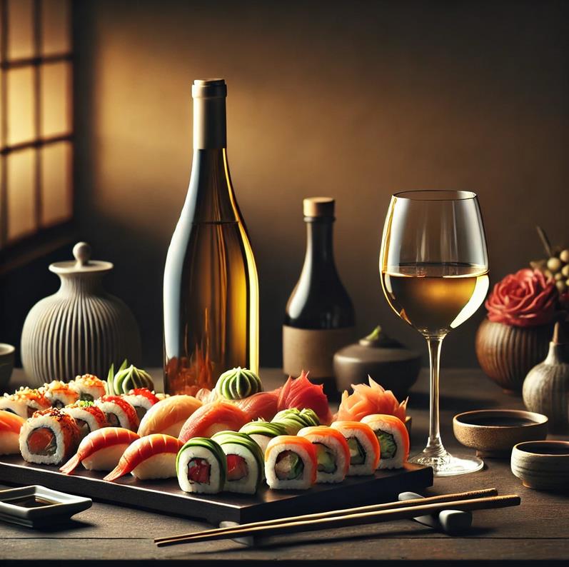 Wein und Sushi